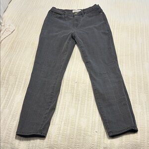 Gray Women's Jeans with subtle plaid